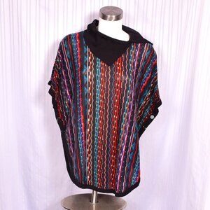 Decapolls Aztec Poncho Button Side Size Small